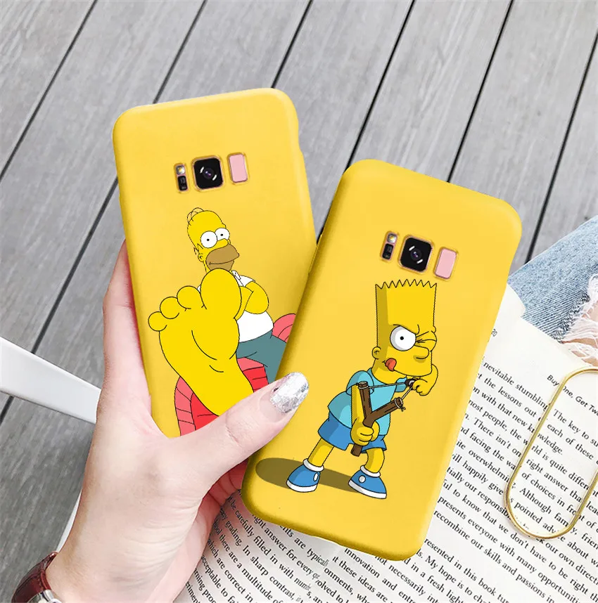 Забавный чехол для телефона Homer J. Simpson, Черный силиконовый чехол для Samsung Galaxy S8 s9 plus s10 plus note 9, Мягкая матовая задняя крышка с рисунком, сумка