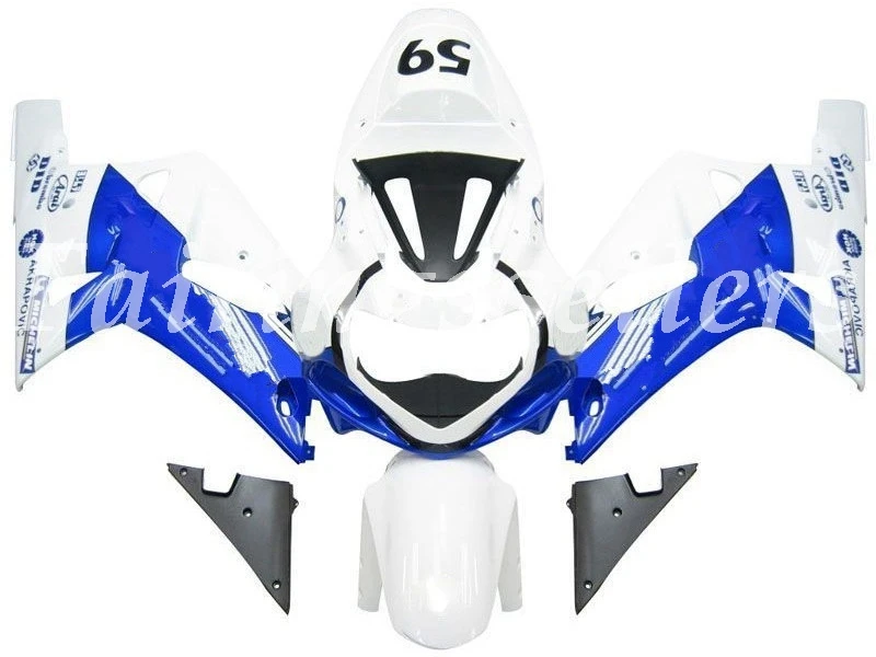 Литье под давлением ABS мотоцикл обтекатели комплект подходит для Suzuki GSXR 600-750 K1 2001 2002 2003 01 02 03 Обтекатели белый синий - Цвет: White Blue