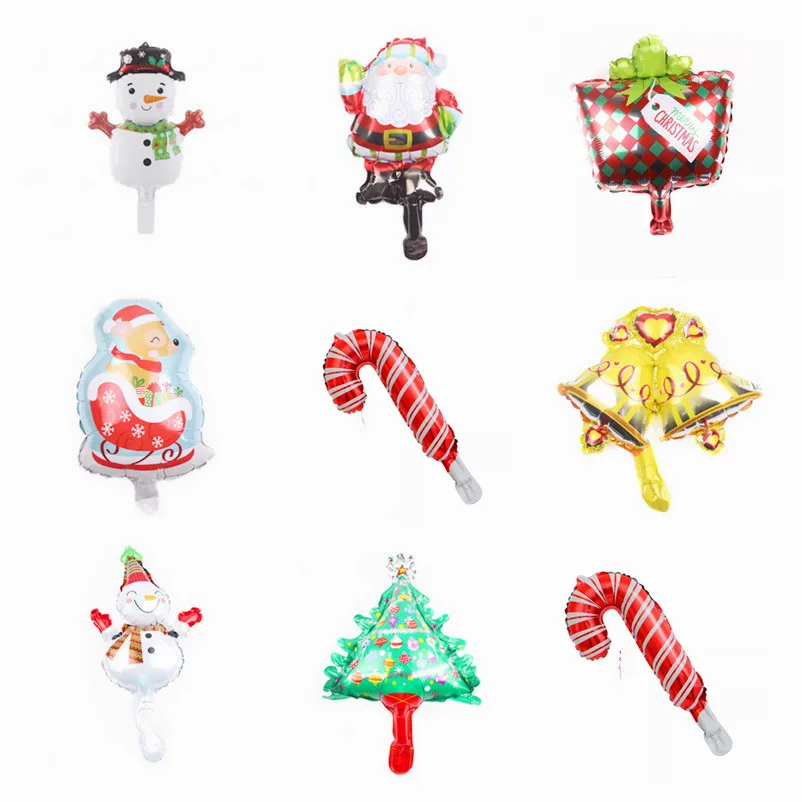 10 шт./лот мини-размер счастливый Рождество фольгированные шары снеговик Санта