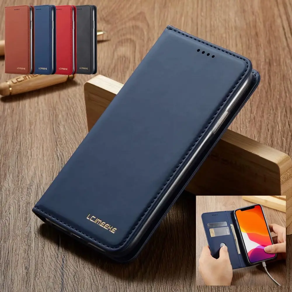 

For Apple iPhone 12 Mini 12 Pro Max 11 Xs Xr 8 7 6 Plus Durable PU Leather Magnetic Flip Wallet Card Slot Stand Phone Case Cover