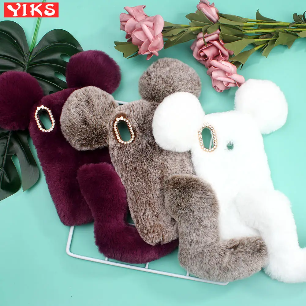 

Cute Hairy Mouse Phone Case For Huawei P8 Max P20 P30 Pro P8 P9 P10 Lite P Smart 2019 Mate 10 20 Lite 9 30 Pro 20 20X Soft Plush