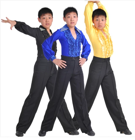 

long sleeve dress shirts for boys dance wear latin dancing tango mens kids morden shirt lace ballroom ragazzo costumes children