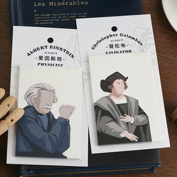 

Space Time Photo Studio Series Einstein Columbus Self-Adhesive Memo Pad Sticky Notes Bookmark School Office Supply