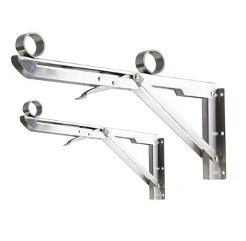 

2pcs Metal Furniture Bracket Supports K-Shaped Stainless Steel Silver Mounted Durable Bearing Shelf Bracket Home Accessory