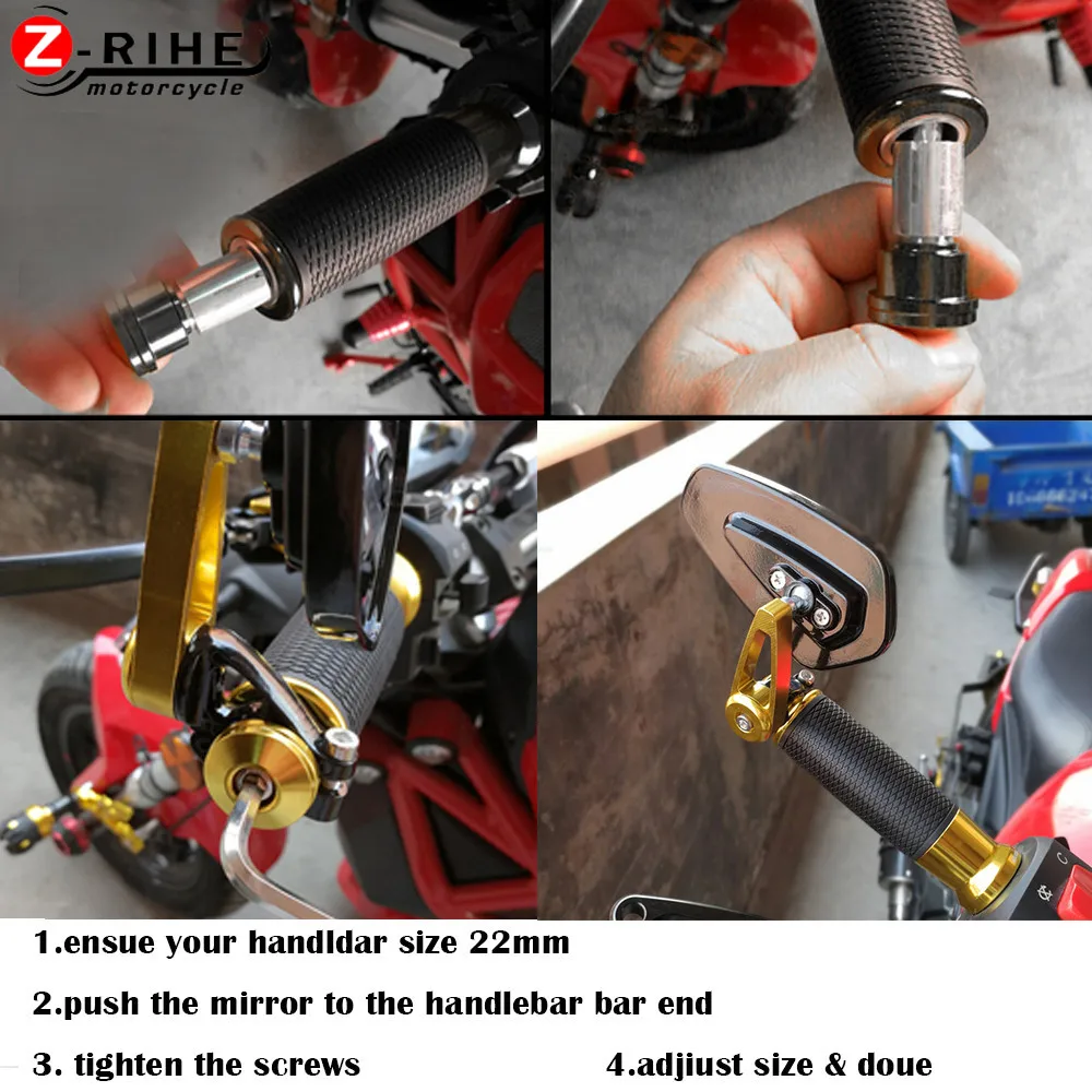 Для SUZUKI B-KING GSX1300BKA R600 YAMAHA KAWASAKI 7/" 22 мм Универсальное мотоциклетное зеркало заднего вида с рукояткой торцевые боковые зеркала