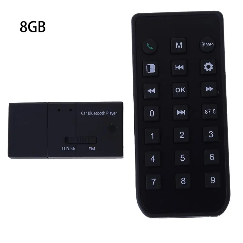 2 в 1 пульт дистанционного управления U диск fm-передатчик Bluetooth 5,0 беспроводной приемник для автомобиля стерео музыка MP3 плеер комплект поставки - Цвет: BK-B