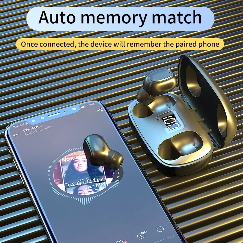 Svadhyaya TWS Bluetooth headset Touch Control Wireless Headphones with Mic Sports Earphones Touch Control Wireless Earbuds Phone