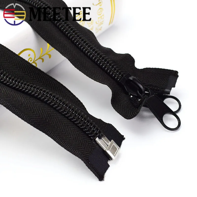 Meetee 10# Plastic Nylon Zippers Black Open End Long Zip for Outdoor Tent Zipper DIY Tailor Sewing Craft Bag Clothes Accessories|Молнии| |