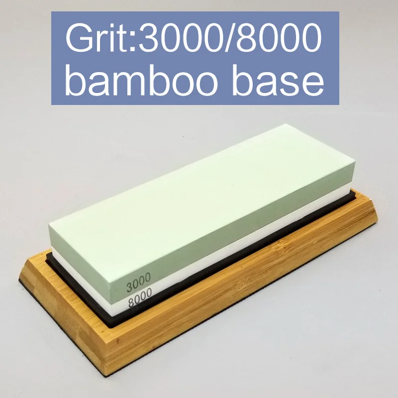 1 шт., профессиональная точилка для кухонных ножей, точильный камень для воды, система заточки, масляный каменный корунд, точильные камни - Цвет: grit3000 8000 bamboo