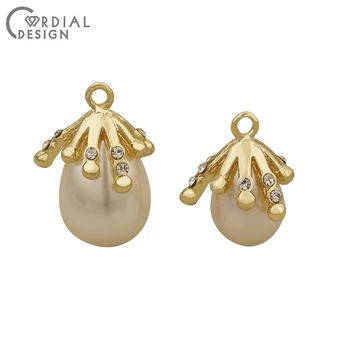 

Cordial Design 50Pcs 14*23MM Jewelry Accessories/DIY Pendant/Imitation Pearl/Rhinestone Charms/Hand Made/Earring Findings