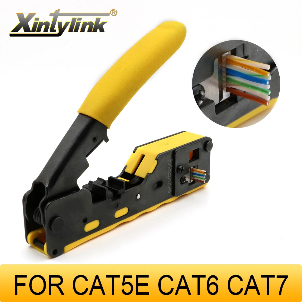 Xintylink todo en uno rj45 alicates crimper cat5 cat6 cat7 cat8 herramientas de red rj 45 ethernet cable abrazadera Stripper pinzas rg45 lan
