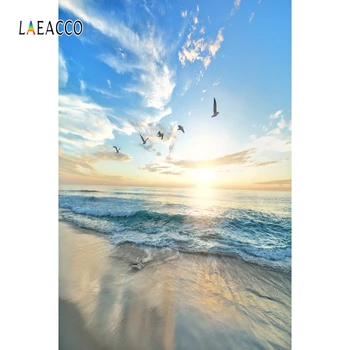 

Summer Scenic Landscape Blue Sky Cloud Sunrise Sea Beach Trees Mountain Seagull Waterfall Photo Backdrop Photo Background