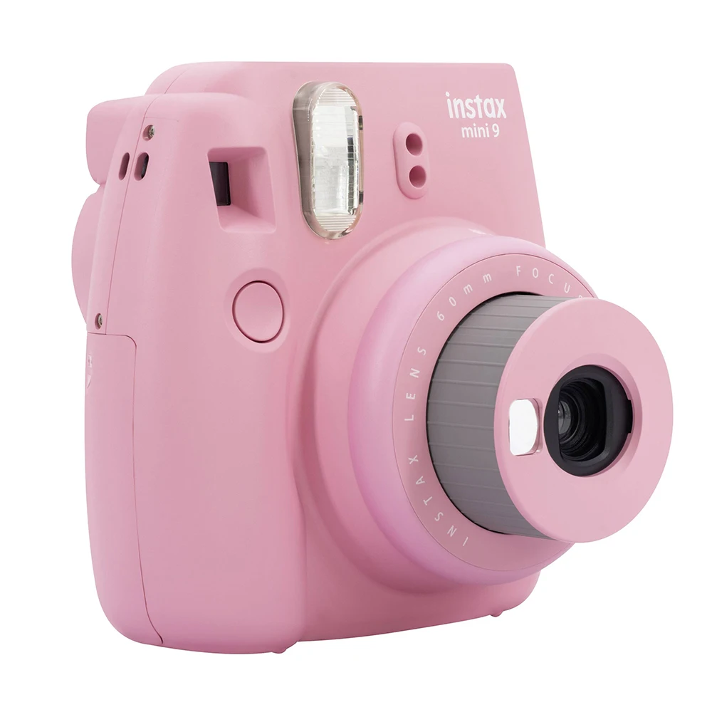 Розовая моментальная Камера Fujifilm Instax Mini 9 + 50 фотографий Fuji Instant 8 белая рамка