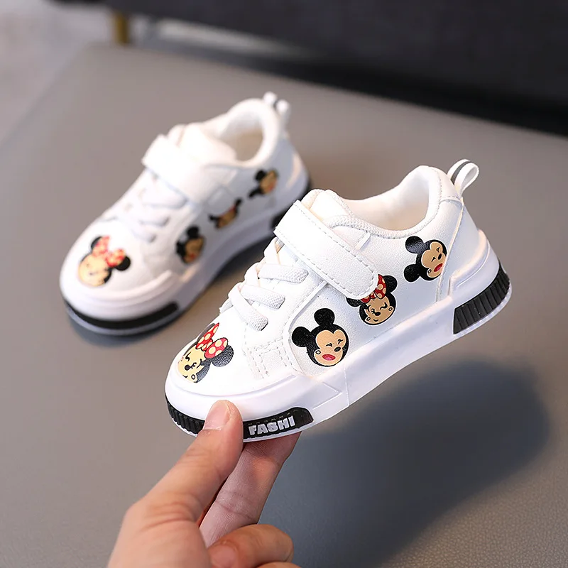 Disney autumn Minnie Mickey casual shoes fashion girl baby breathable soft sole children's sneakers