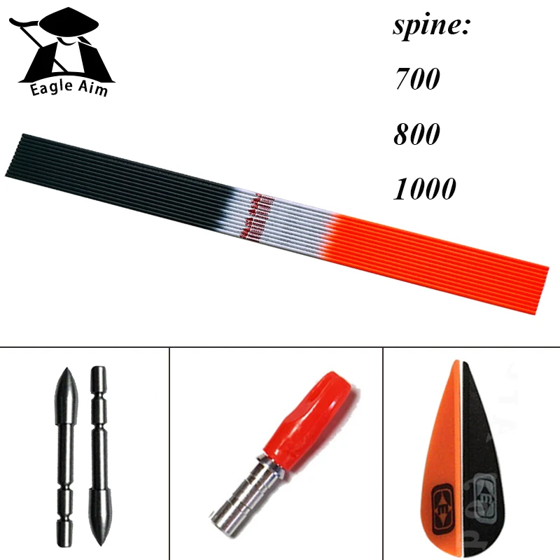 12 шт. углеродную стрелу валы 30 &quotSP700-1000 ID4.2mm Pin Nock 80Gr вид Сделай Сам соединения