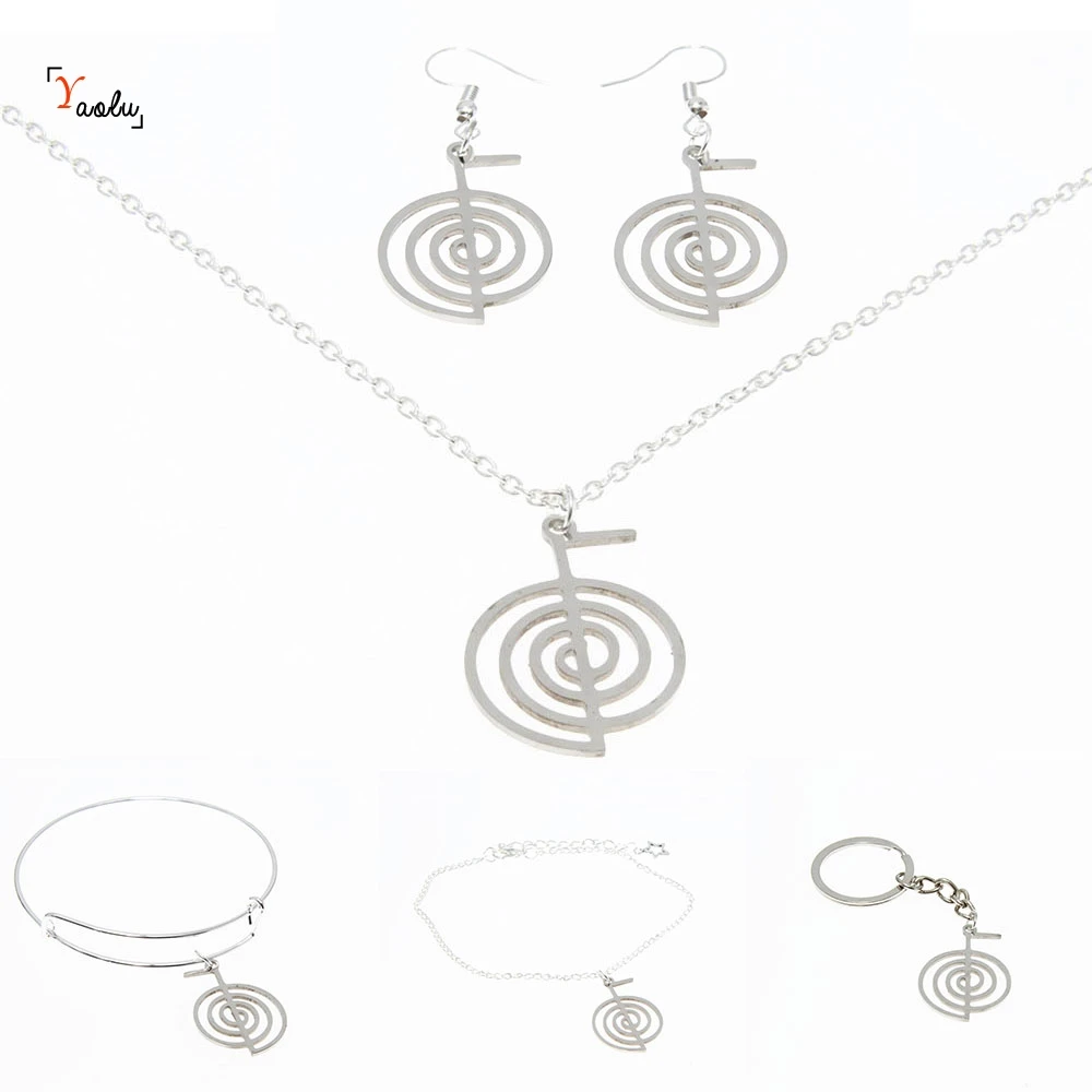 Verdikken Geweldige eik kloon Reiki Cho Ku Rei Reiki Symbol Necklace Silver Tone Reiki Healing Art  Attunement Jewelry Keyring Bangle Earring - Necklace - AliExpress