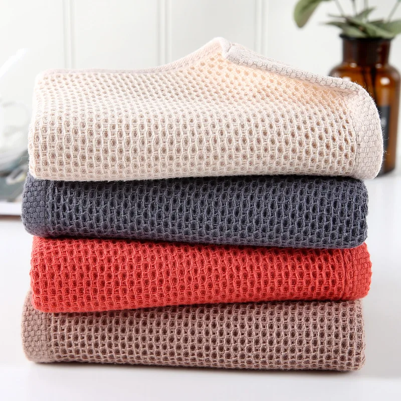 

100% Cotton Hand Towels for Adults Plaid Gray Coffee Color Hand Towel Face Care Magic Bathroom Sport Waffle Towel 33x74cm 1PC