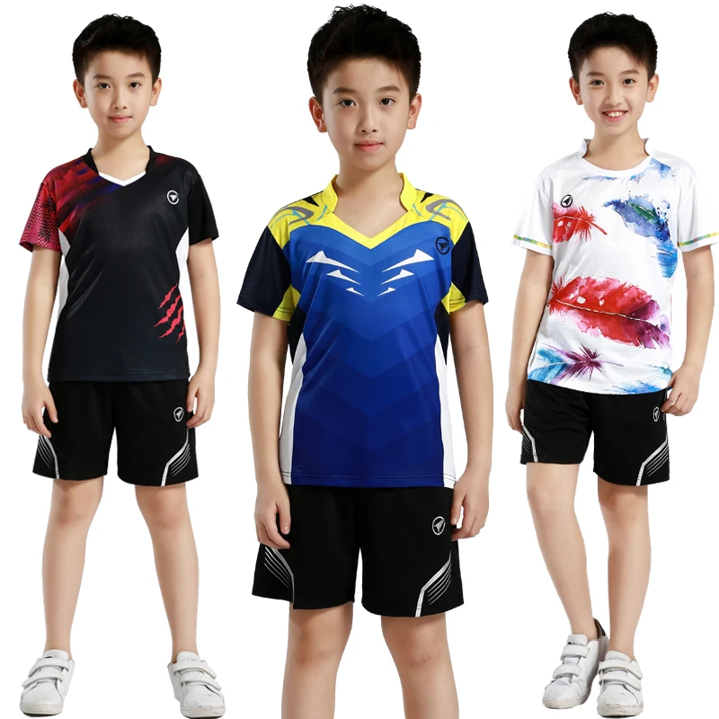 Badminton Set Children Sports Badminton sets for kids Boys Table Tennis Training suit Boys Tennis Shirts Girls Running t shirts with shorts