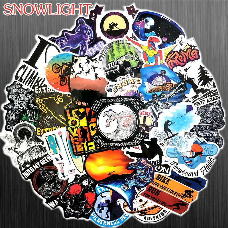 10/30/50 pcs/pack Extreme Sports Surf Parachute Mountaineering Parkour Sticker Skateboard Laptop Guitar Waterproof Stickers