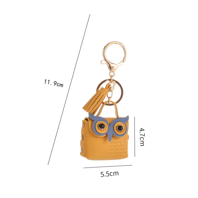 1 PC Cute Key Bag Owl Coin Purse Mini School Bag Car Key Chain Pendant Lady  Wallet PU Leather Coin Purses Coin Purse Keychain - AliExpress