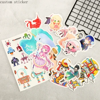 

200pcs/5cm Cartoon Waterproof Anime Logo Custom Sticker Wholesale Die Cut Printing PVC Stickers with Any Shape