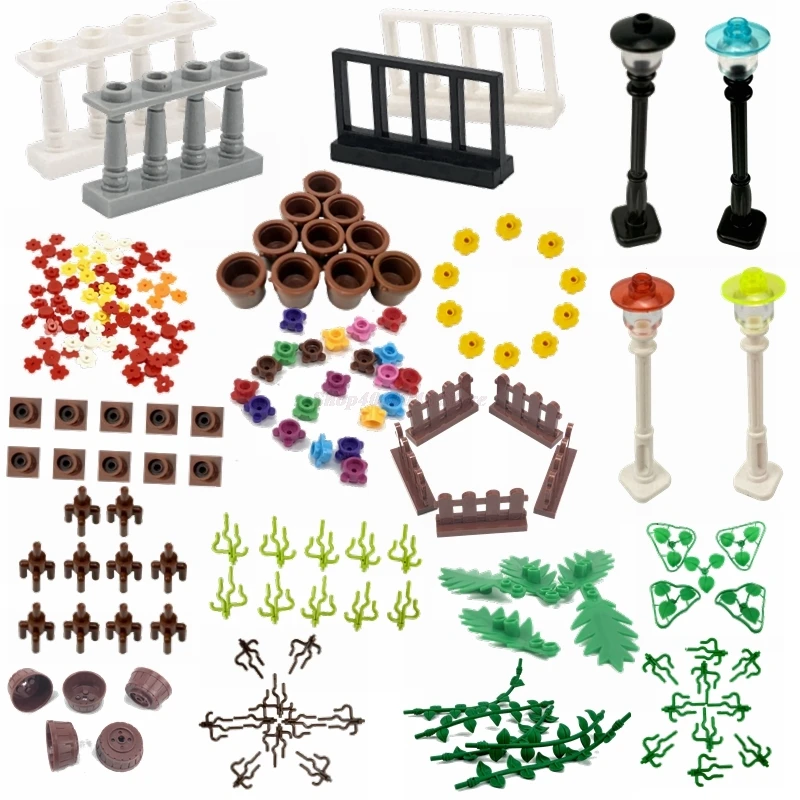 

Building Block Legoing Creator Moc Citys Parts Farm Potted plant Diy Flower Green leaf Branch Flowerpot Kids Toy Legoings Bricks