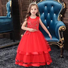 5 цветов; Одежда для девочек; нарядные платья принцессы для девочек; От 3 до 12 лет вечернее свадебное платье с цветочным рисунком; детская одежда с цветочным узором для дня рождения