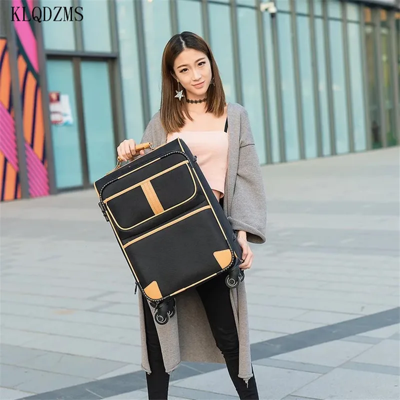 KLQDZMS Classic luggage retro tralley suitcase bag Universal wheel travel password box 20" 22" 24"26"28"inch rolling luggage