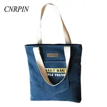 CNRPIN новые холщовые сумки модные дикие колледжа Ветер ручная сумка на плечо сумка для шоппинга