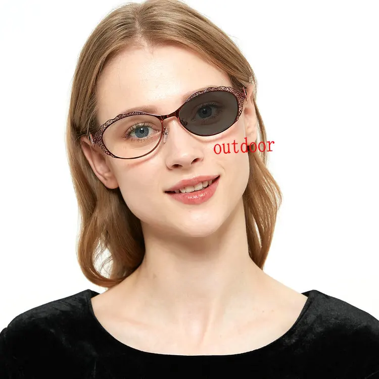 Fashion Women Photochromic Hyperopia Presbyopia Reading Glasses Frames