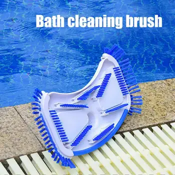 

UK Swimming Pool Curved Vacuum Cleaner Suction Head Bath Shower Cleaning Brush Half Moon Flexible Head Cleaning Tool Pool Brush