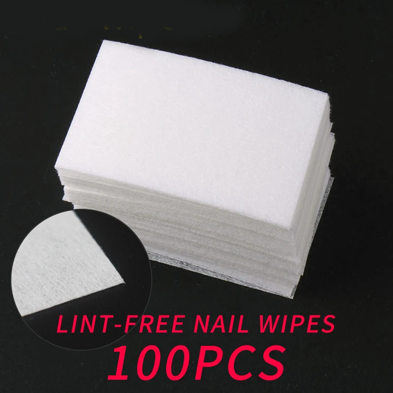 New 100 PCS 100 шт. безворсовые ватные диски для ногтей салфетки для маникюрный гель для ногтей для удаления лака обертывания хлопок Жидкость для снятия лака для ногтей инструменты для ногтей - Цвет: New 100 PCS