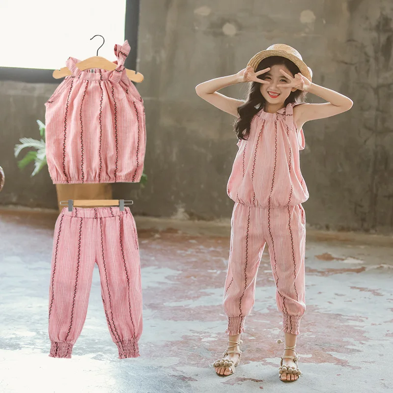 Розничная и оптовая продажа 2019 г. Летние комплекты одежды для маленьких девочек