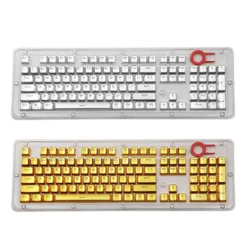 

104 Keys PBT Metal Coating Painted Backlit Shot Keycaps for Mechanical Keyboard DXAB