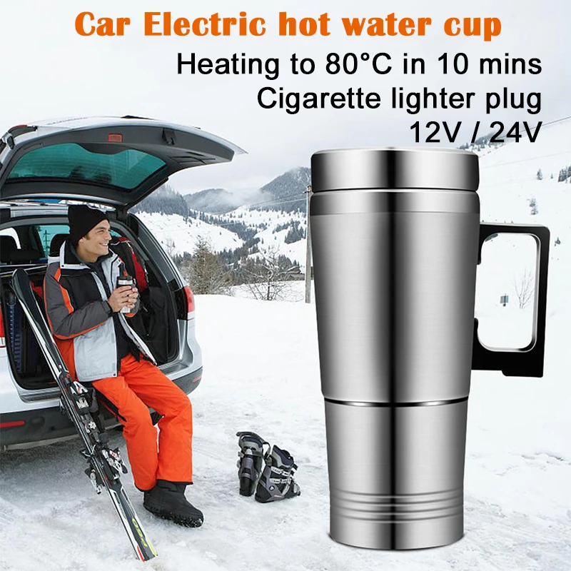 Electric Stainless Steel Car Heating Cup with Cigarette lighter Portable Camping travel coffee mug 12V/24V Tea maker Kettle duka ig1 plasma ignition pen plasma ignition pen electric lighter