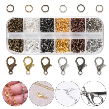 

6 Colors Lobster Clasp Hook And 6 Colors Open Circle Jump Rings DIY Necklace Bracelet Jewelry Making Accessories Kit
