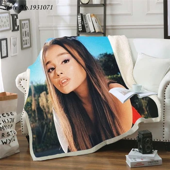 

NEW Ariana Grand 3D Printed Fleece Blanket for Beds Thick Quilt Fashion Bedspread Sherpa Throw Blanket Adults Kids 06