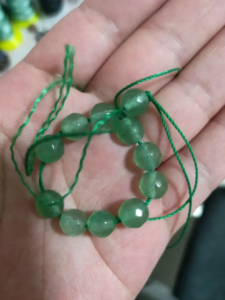 38 Zoll geknotete Halskette Lange Halskette 8 mm grüner Aventurin Stein Halsketten Naturstein Yoga Mala Handgeknüpft – Detail 5