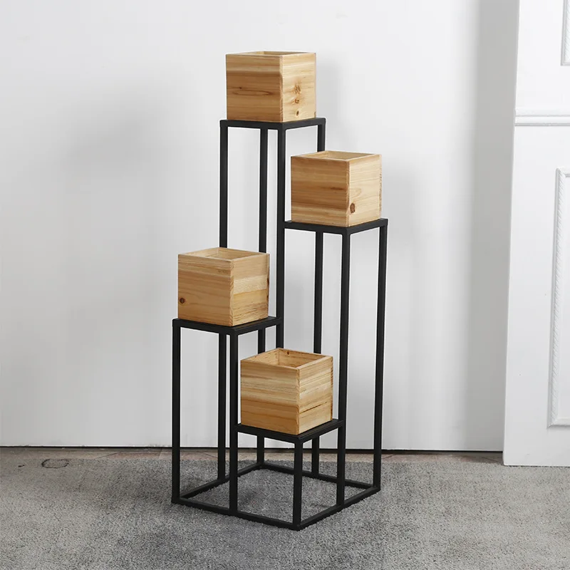 4 layers metal floor iron plant stand planter Modern fashion classic nordic metal shelf indoor plant flower rack