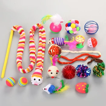 

16PCS Cat Toys Pet Kit Cat Snake Cat Stick Mice Shape Toy for Pet Kitten Dog Cat Interactive Play Supplies