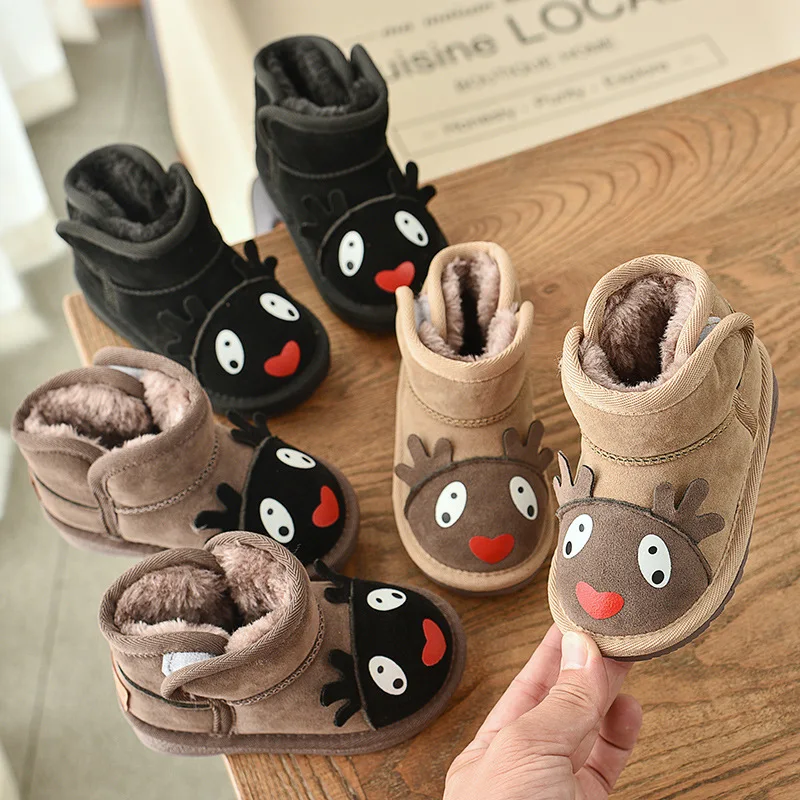 

2019 Winter Baby Girls Boys Snow Boots Warm Outdoor Children Boots Cartoon Non-slip Kids Child Plush Boots Infant Cotton Shoes
