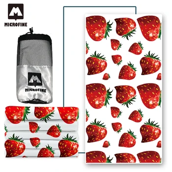 

Microfine Strawberry Beach Towel Microfiber Swimming Pool For Adults Large Mat Super Dry Summer Anime Camping Blanket Kids