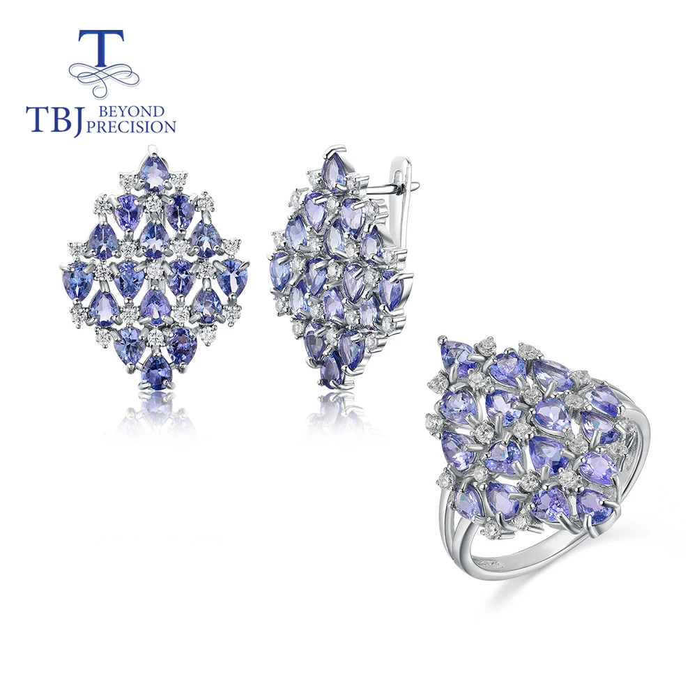 2020 роскошные натуральные 8ct ювелирные изделия из танзанита набор натуральных