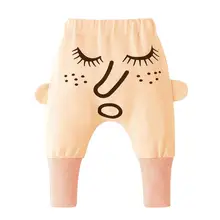 Хлопковые Штаны для маленьких детей; популярные теплые корейские штаны-шаровары с индивидуальным принтом; зимние повседневные брюки