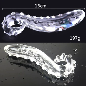 BLACKWOLF Hippocampus Tentacle Glass Dildo Crystal Realistic Dildos Adults Anal Butt Plug Sex Toys for Women G-Spot Masturbator 3