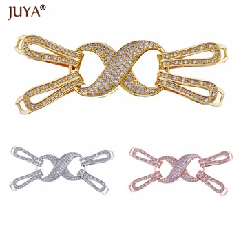

Big Size 67mm*19mm Luxury AAA Zircon Rhinestone Fashion Hooks Clasps Accessories For Making Multi Strand Pearl Necklace Bracelet