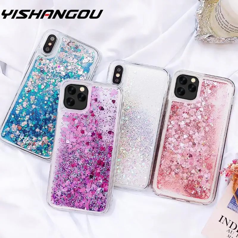 

Liquid Glitter Quicksand Phone Case For iPhone 11 Pro XR X XS Max Case Luxury Clear TPU Soft Case sFor iPhone 6 6s 7 8 Plus Capa