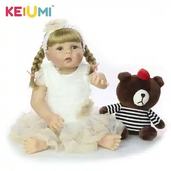 

New Design 23 Inch Silicone Full Body Reborn Baby Doll Fashion Lifelike Reborn Girl Princess Doll For Kid Birthday Gift DIY Hair
