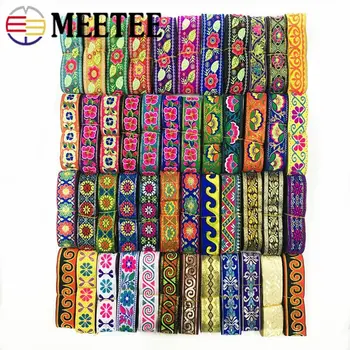

7meters Meetee 3.3cm Colored Ethnic Wind Jacquard Ribbon Webbing Handmade DIY Curtain Home Textile Clothing Lace Accessories