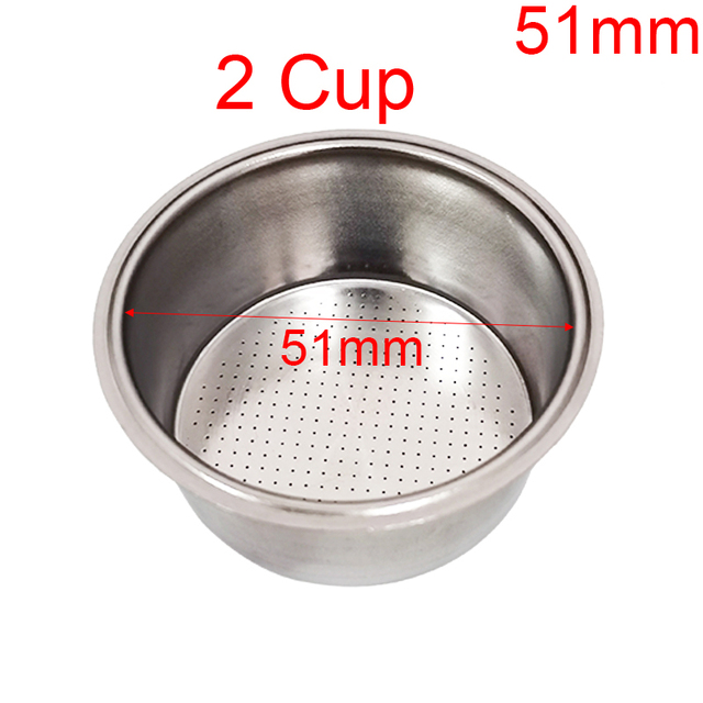 1Cup 2 Cup Clean Basket Pressure Coffee Machine Filter Double Cup 304 Stainless Steel Single Layer Portafilter